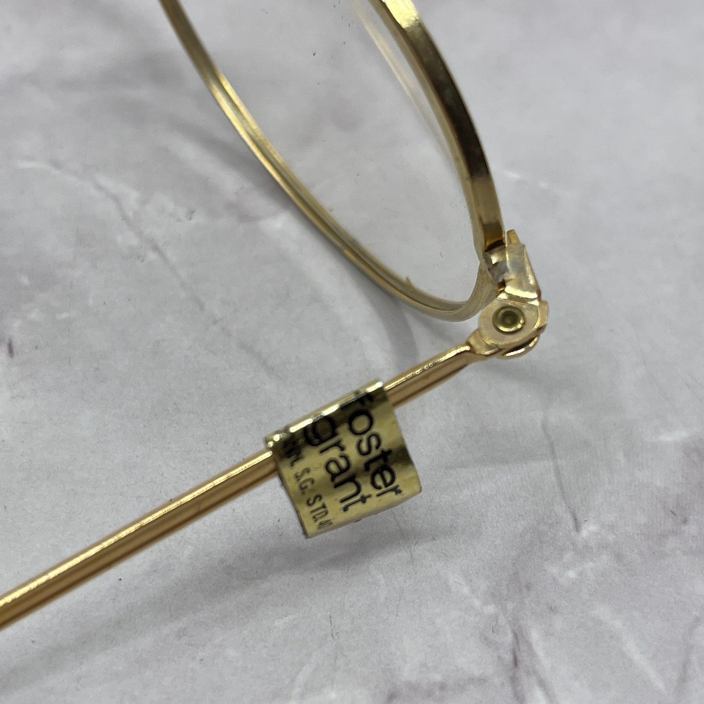 Vintage Foster Grant Gold Tone Oval Glasses New Unused NOS TC5-FG