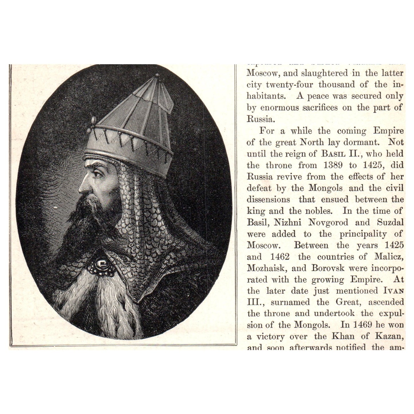 Defeat of the Khan of Kazan 1911 Engraving Print AF5-9