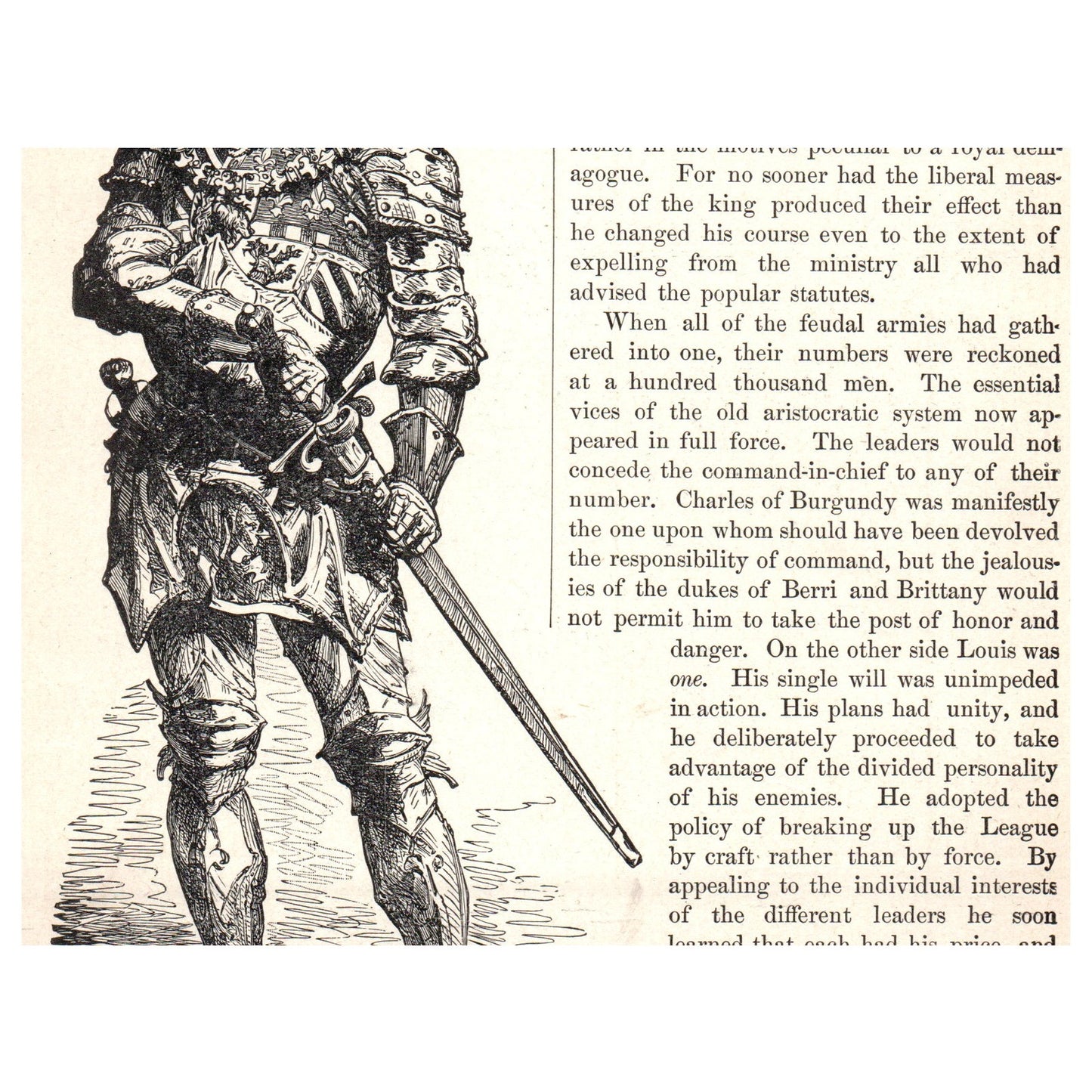 Battle of Montlhery 1911 Engraving Print AF5-7