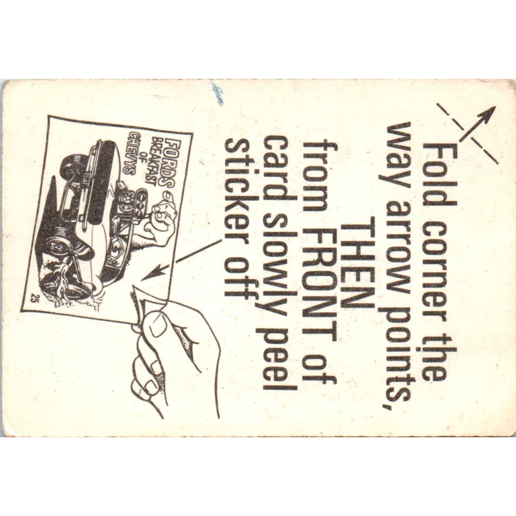 1969 Odd Rods #35 Happiness is a Low E.T. Donruss Sticker Card AE5