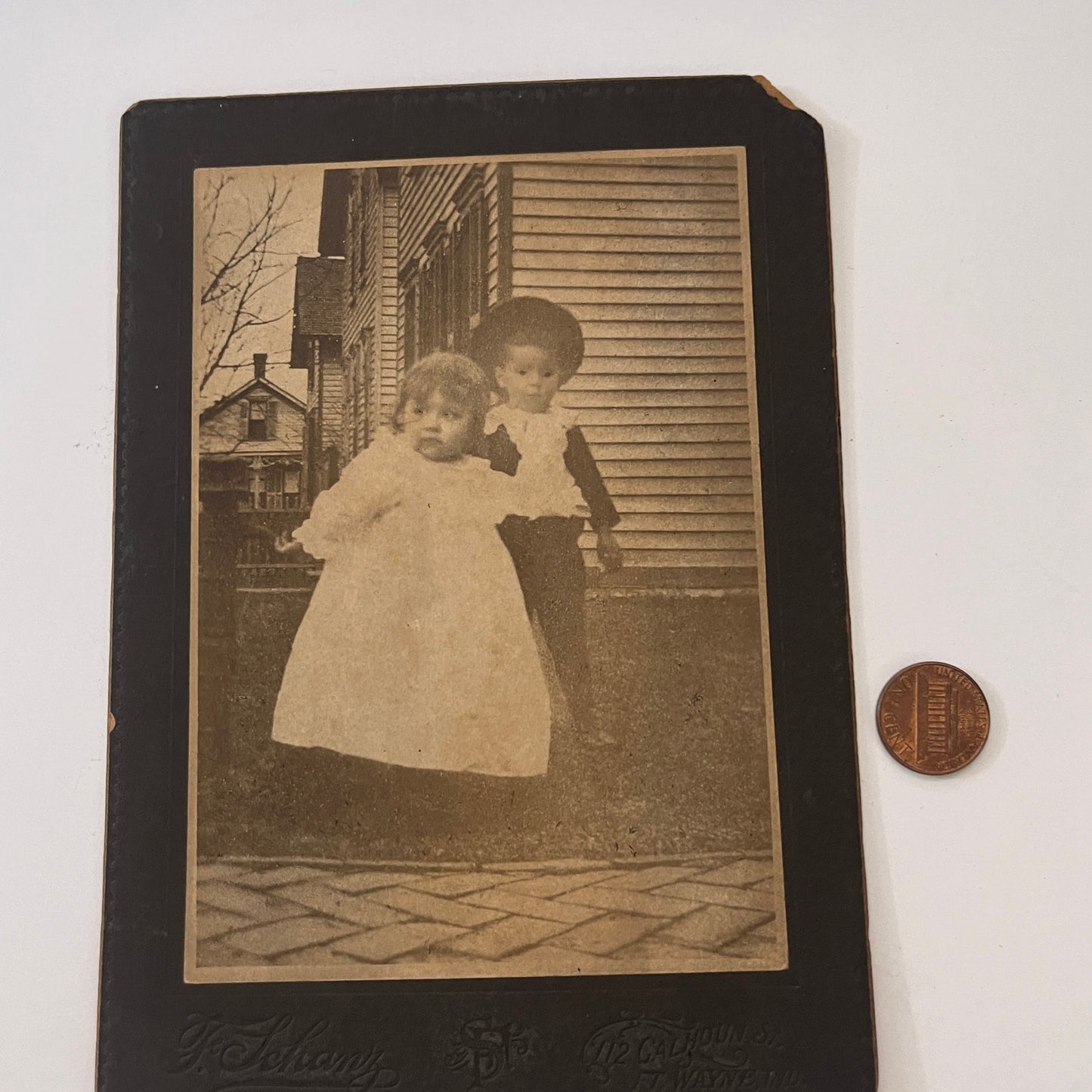 Boy With Ghoulish Eyes Ft. Wayne IN Antique Victorian CDV Card H4-2