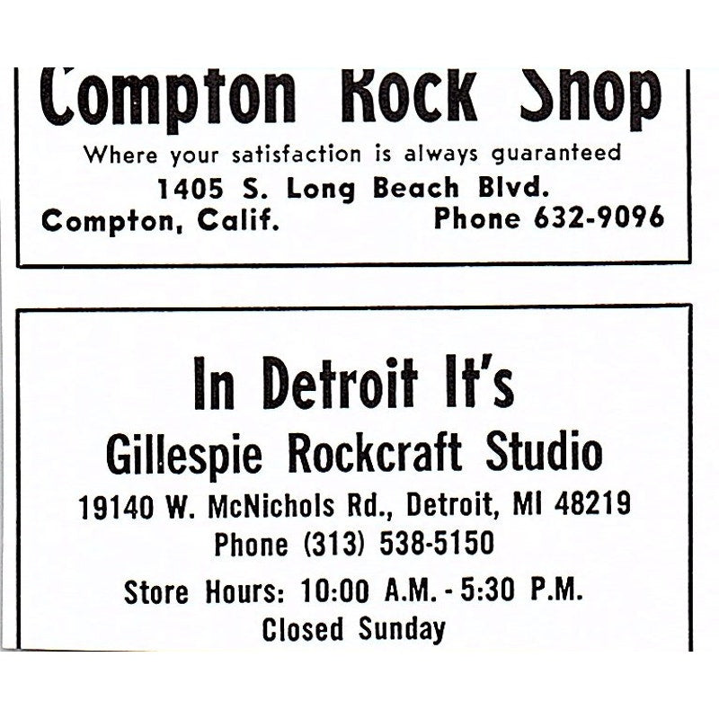 4D's Quality Gems Los Angeles California 1972 Ad AF8-M2