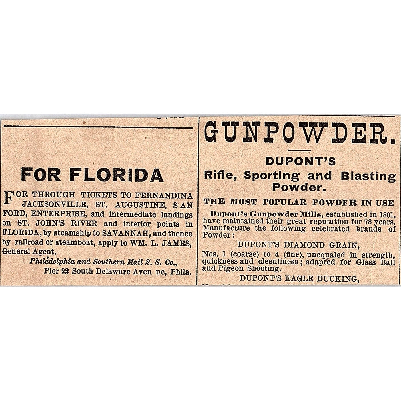 A.B. Kay & Co Heavy Drop Shot Cartridges Newark NJ 1878 Ad AG2-M13