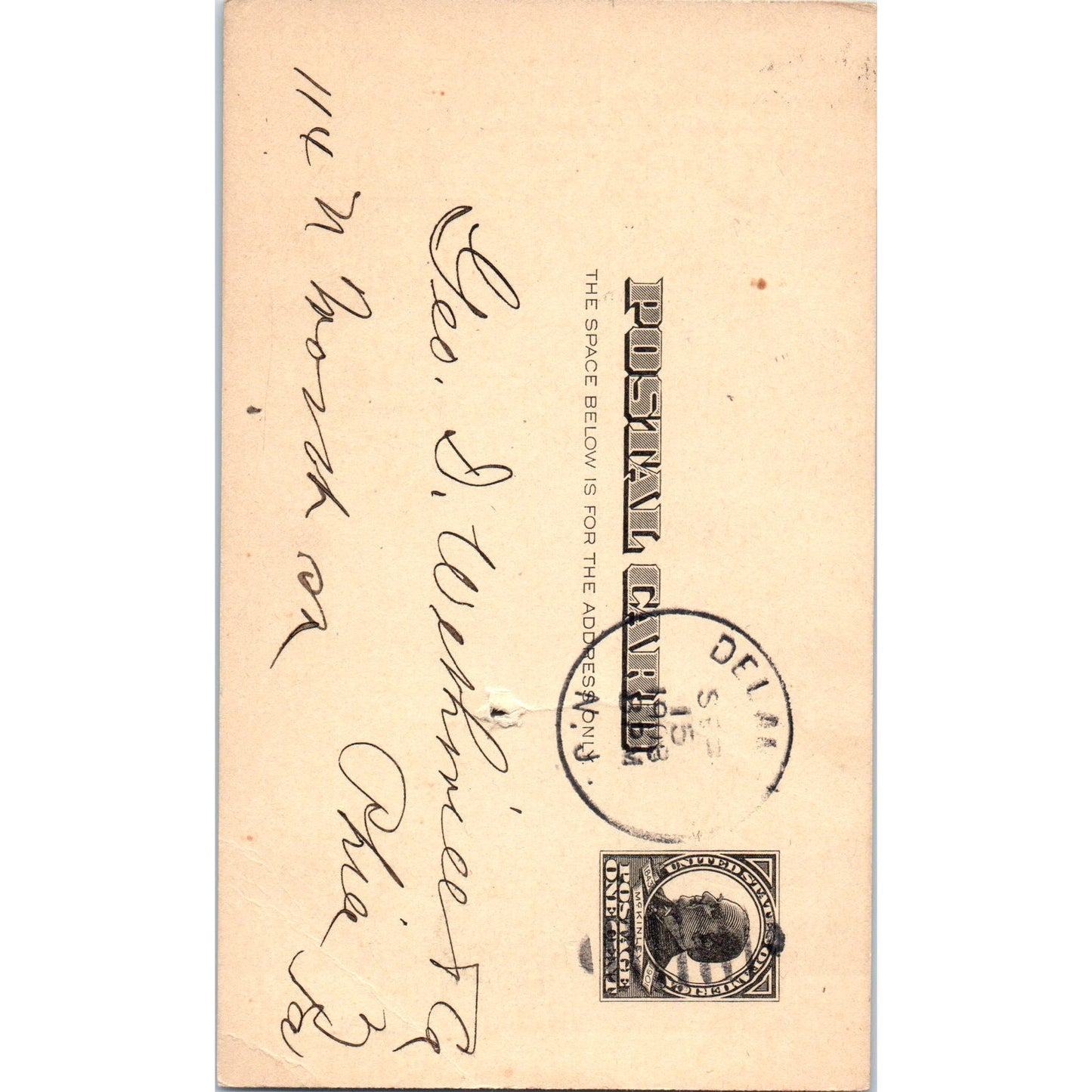 1908 The G.Q. Hammell Co Lumber Millwork Delanco NJ Postal Mailing Card PE6