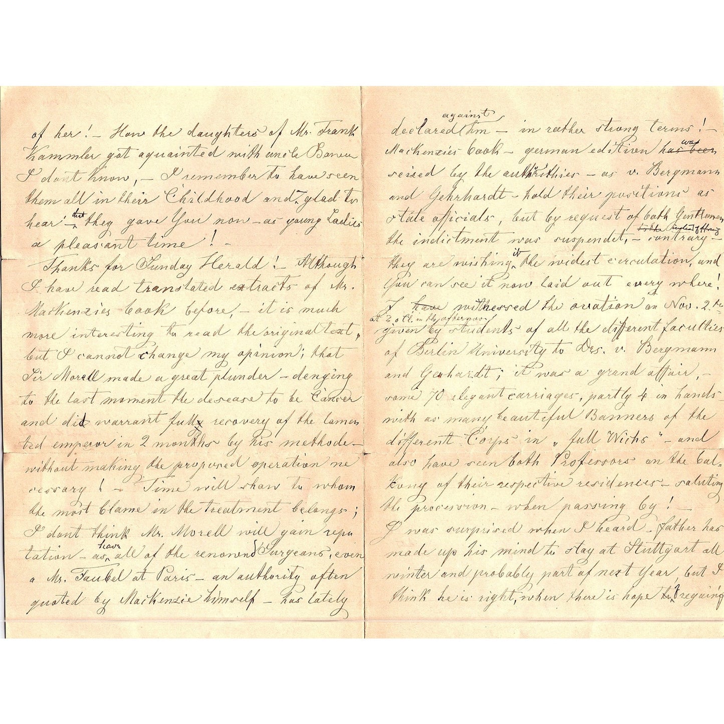 1888 Handwritten Letter Gustav Lillich Berlin Germany to Willis Russ TH2-OP5