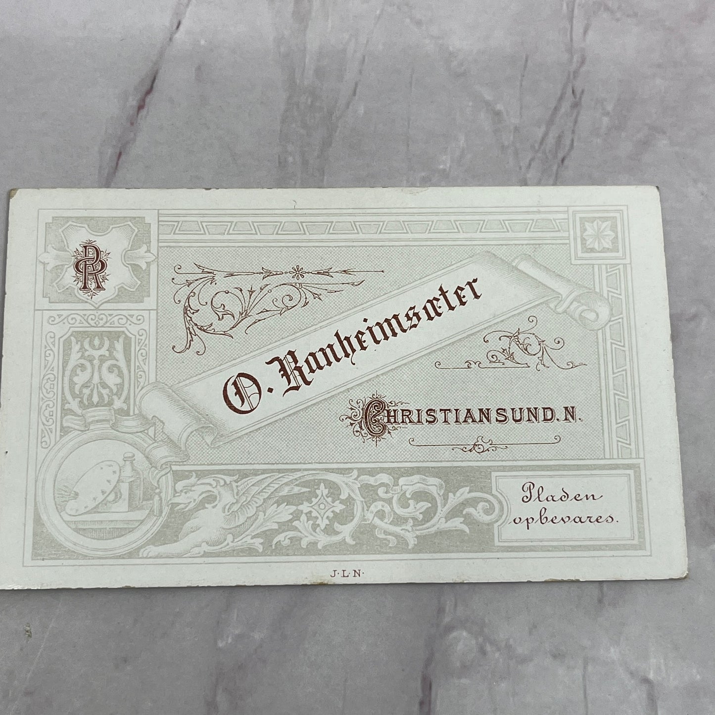 O. Ranheimsceter Christiansund N. Danish Portrait Antique CDV Card TC5-CDV1