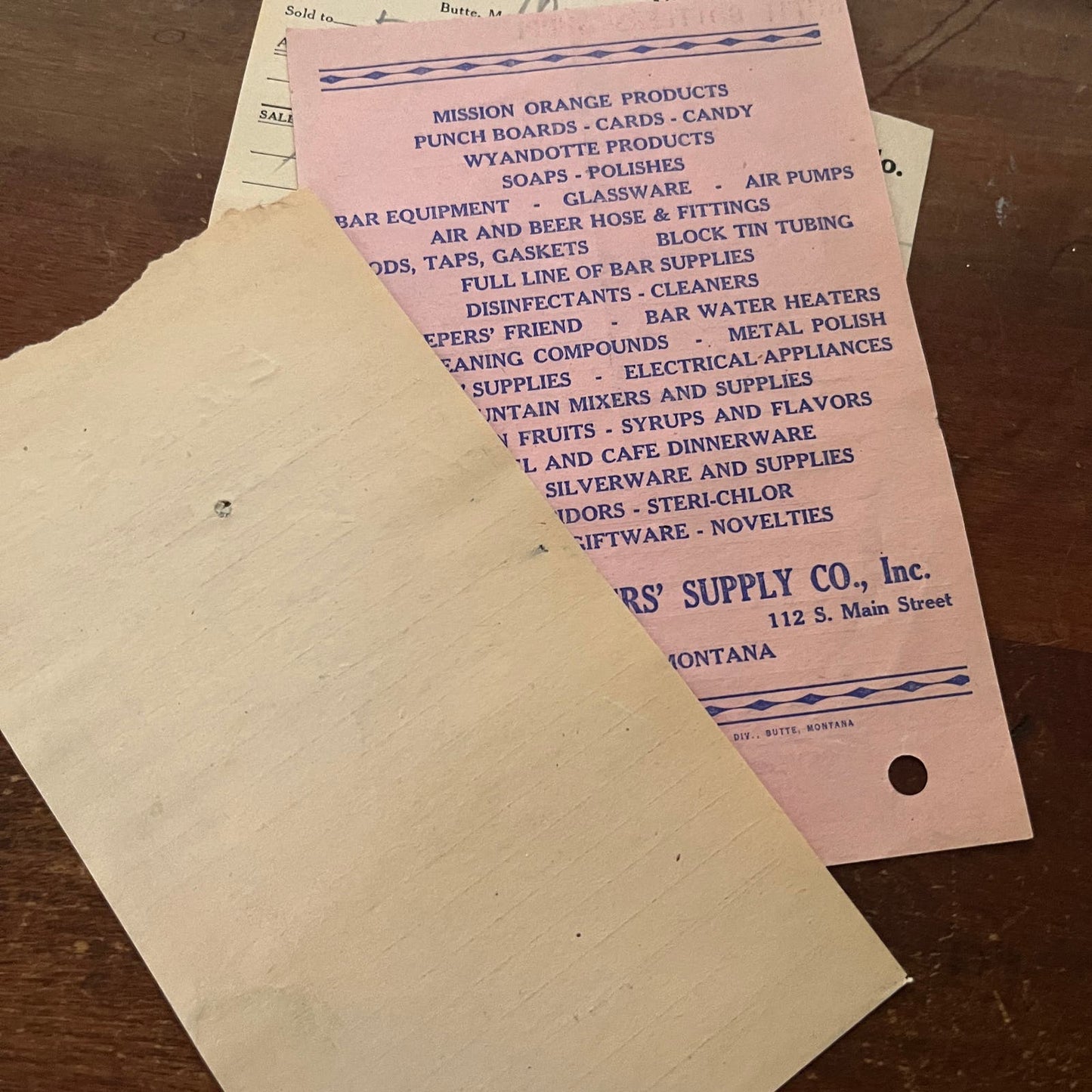 1950s Coca Cola Coke Receipt Lot of 4 Butte Bottler's Supply Co Montana AE8-4