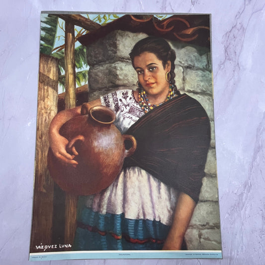 Aguadora Vázquez Luna - Retro Mexican Art 10x13" Art Print V22