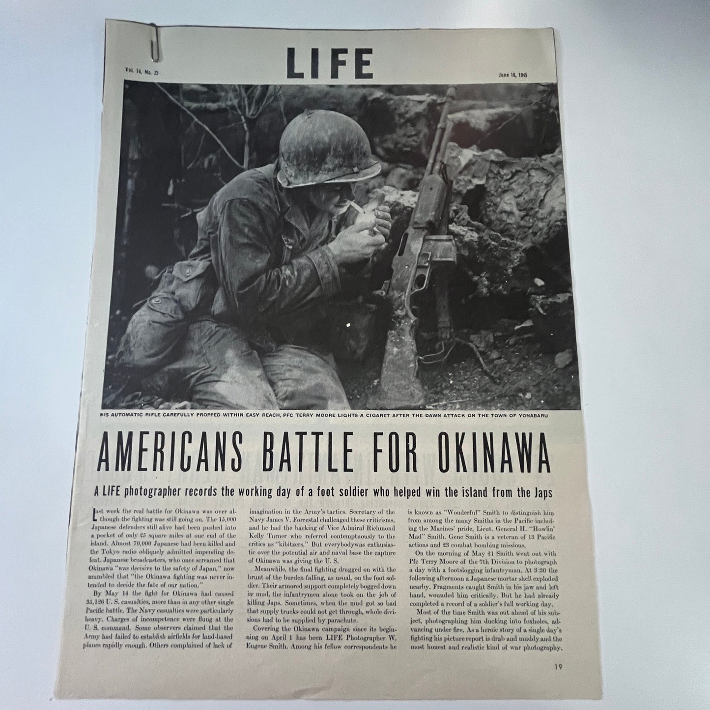 Americans Battle for Okinawa 4 Pages 1940s WWII Era Article V29-5