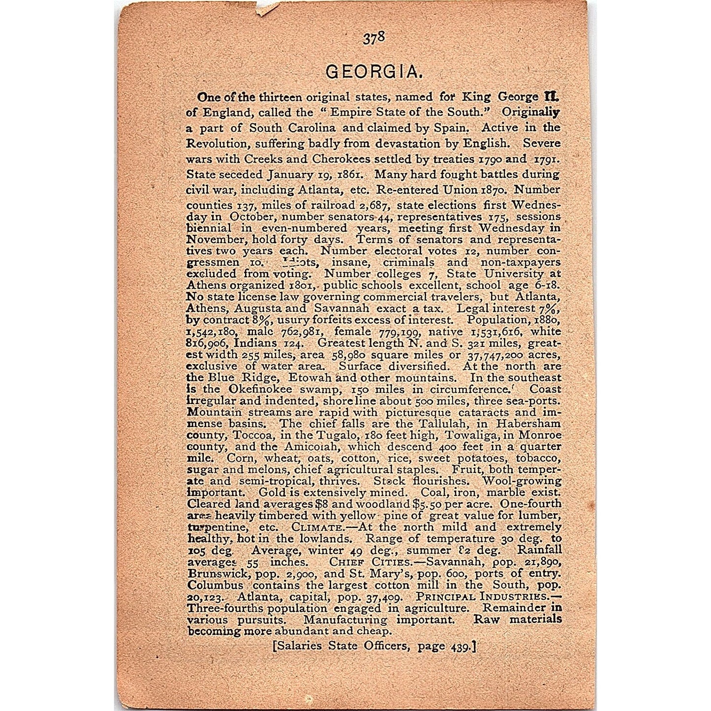 Antique 1889 Map of Florida 1889 Pocket Map Engraving SAG4-H4
