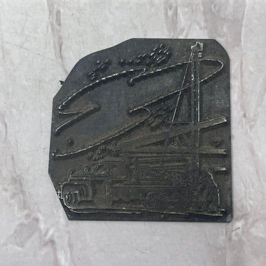 Retro Fire Truck Firetruck Vintage Letterpress Printers Block Plate SF5-S