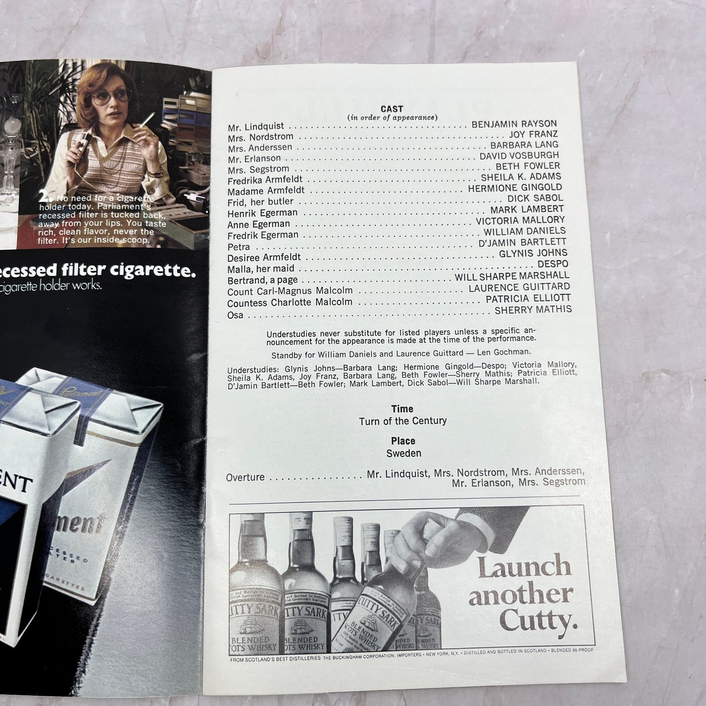 1974 Majestic Theatre Playbill - A Little Night Music Glynis Johns TH9-LX1