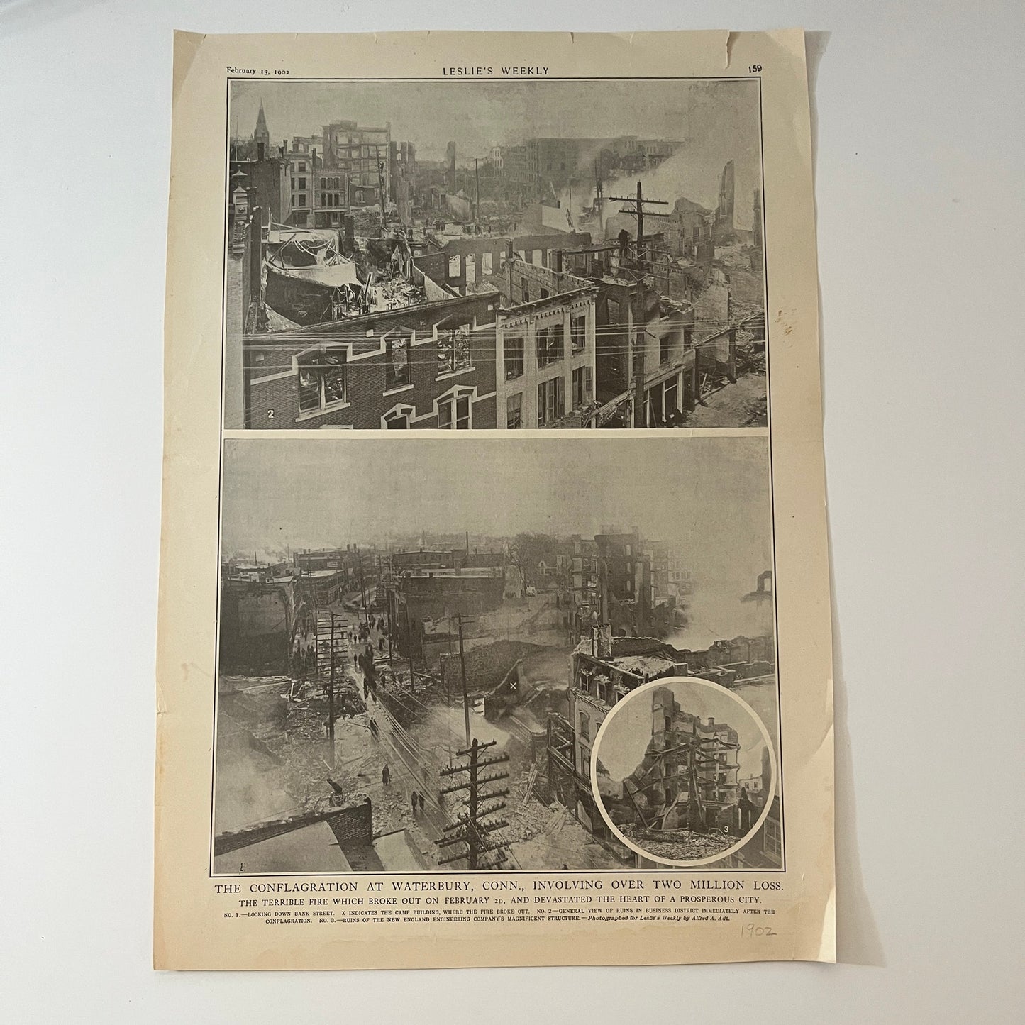 The Conflagration at Waterbury CT Photos - Leslie's Weekly 1902 Feb 13 V1-7