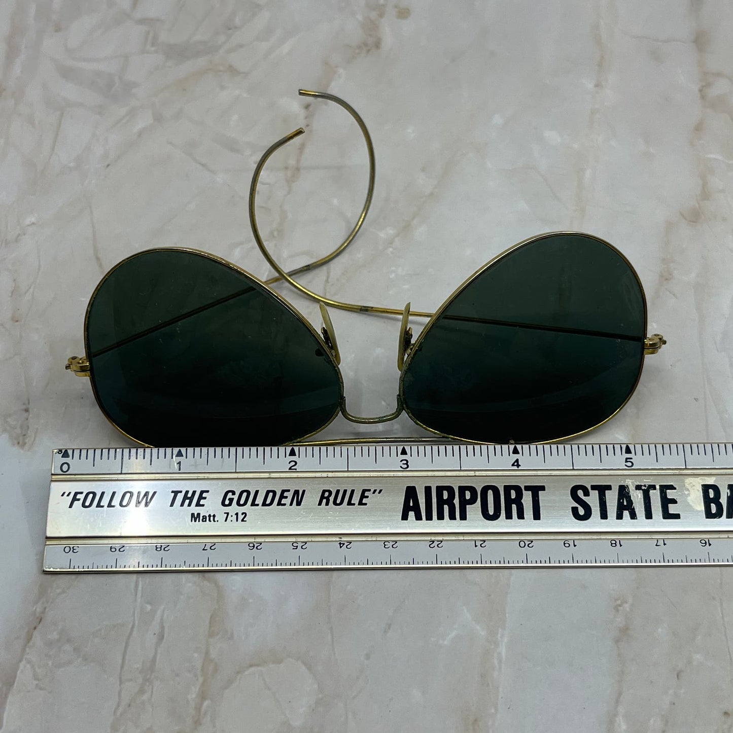 Retro Men’s Cable Arm Gold Tone Aviator Sunglasses Eyeglasses Frames TD7-G4-1