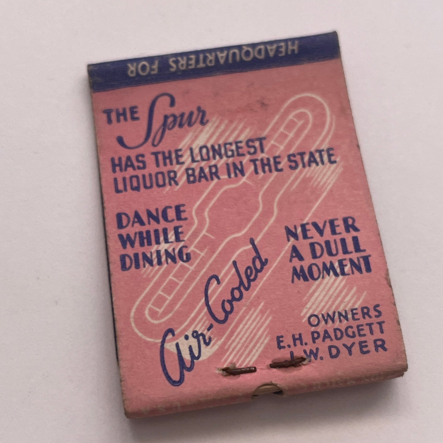 The Spur Club and Restaurant Miami Florida Vintage Matchbook Cover TB8-MB2-8