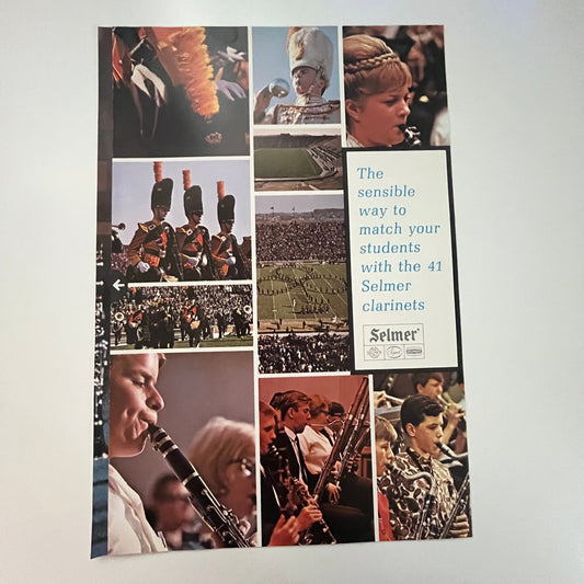 Selmer Clarinets 1968 Tri-Fold Fold Out Ad Elkhart Indiana J18
