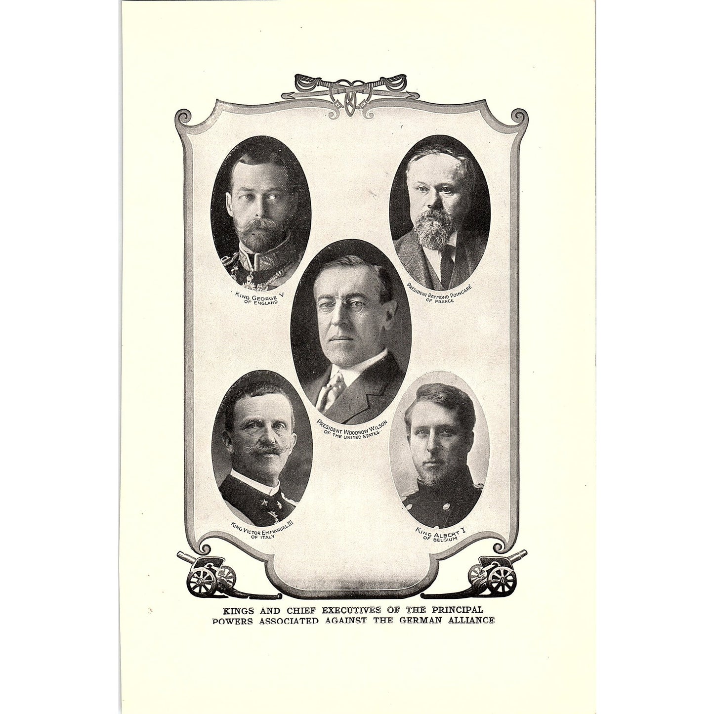 Benjamin Eugene Clemenceau, Powers Against Germany 1919 WWI Print AF9-17