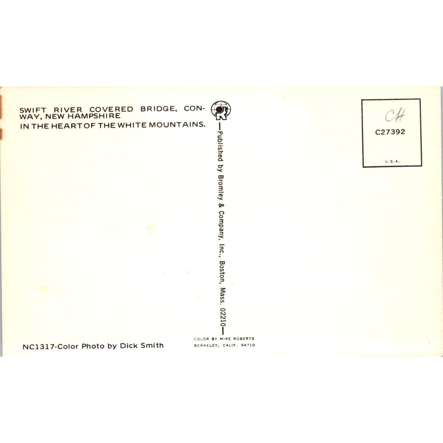 Swift River Covered Bridge Conway New Hampshire Covered Bridge Postcard PB12