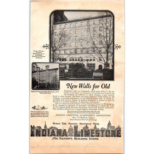 Indiana Limestone - The Nation's Building Stone 1924 Magazine Ad D23