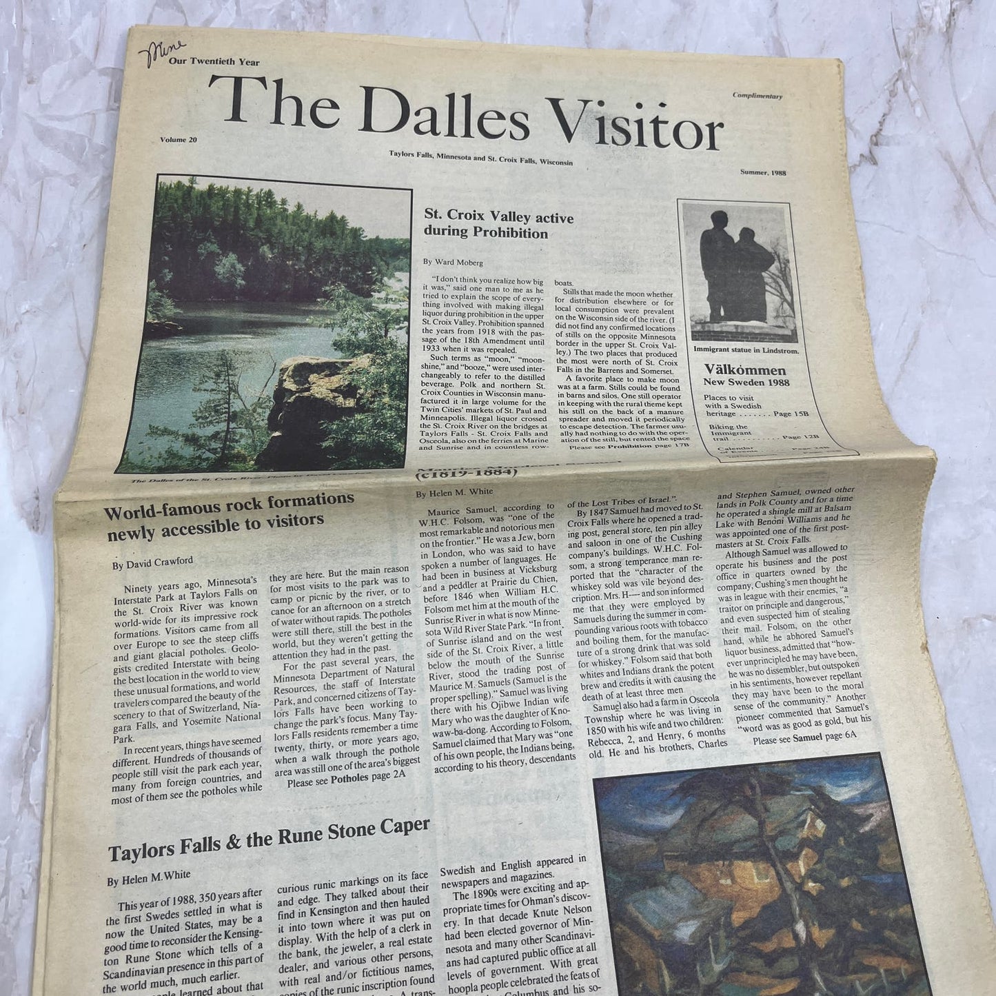 1988 The Dalles Visitor Newspaper St. Croix Valley Prohibition MN WI TF5-L1
