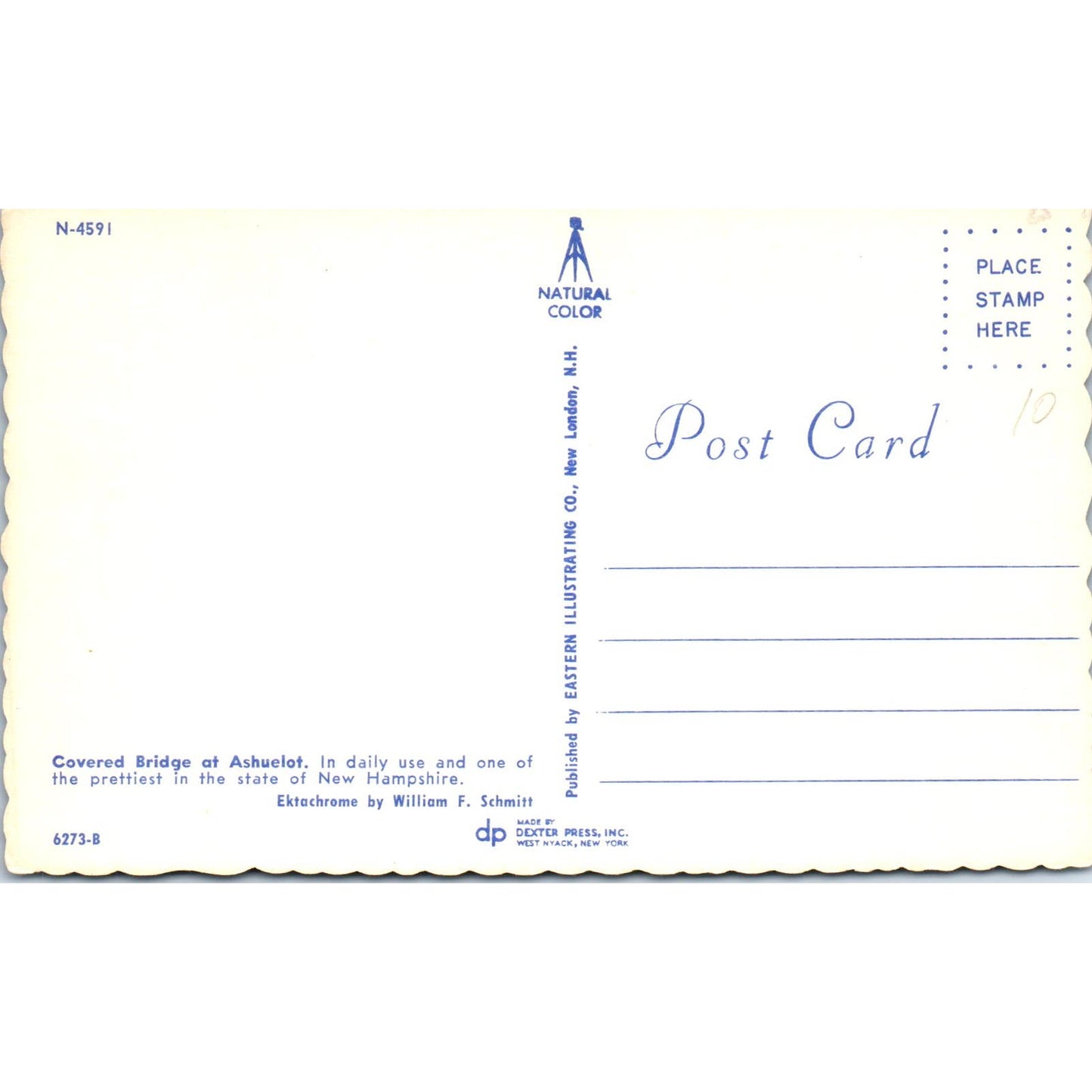 Ashuelot Bridge NH Covered Bridge Postcard PC4