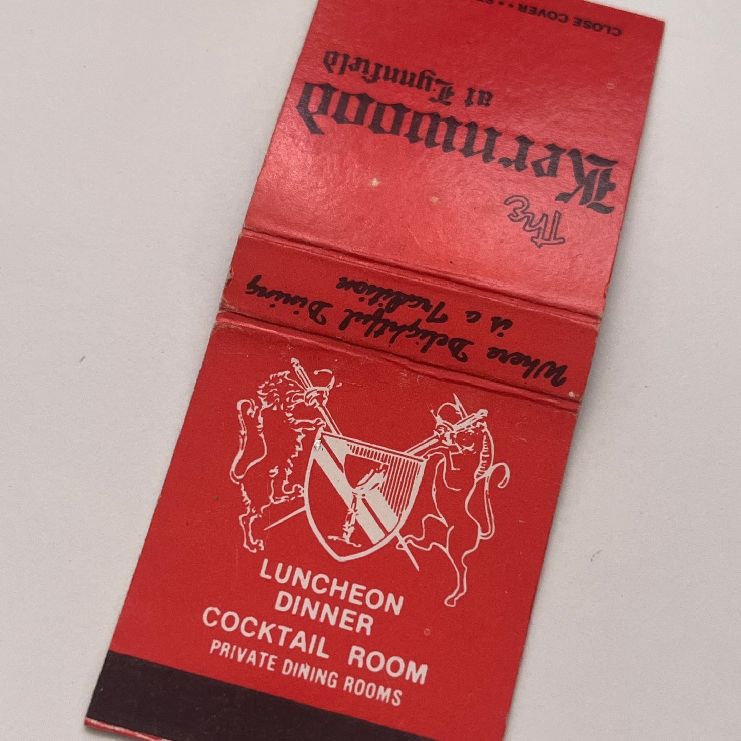 The Kernwood at Lynnfield Restaurant Vintage Matchbook Cover TB8-MB2-3