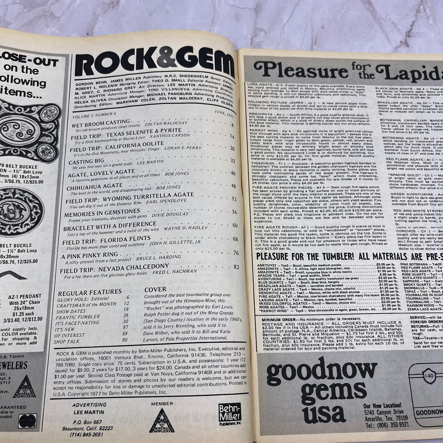 Nevada Chalcedony California Oolite - Rock & Gem Magazine - Jun 1977 M23