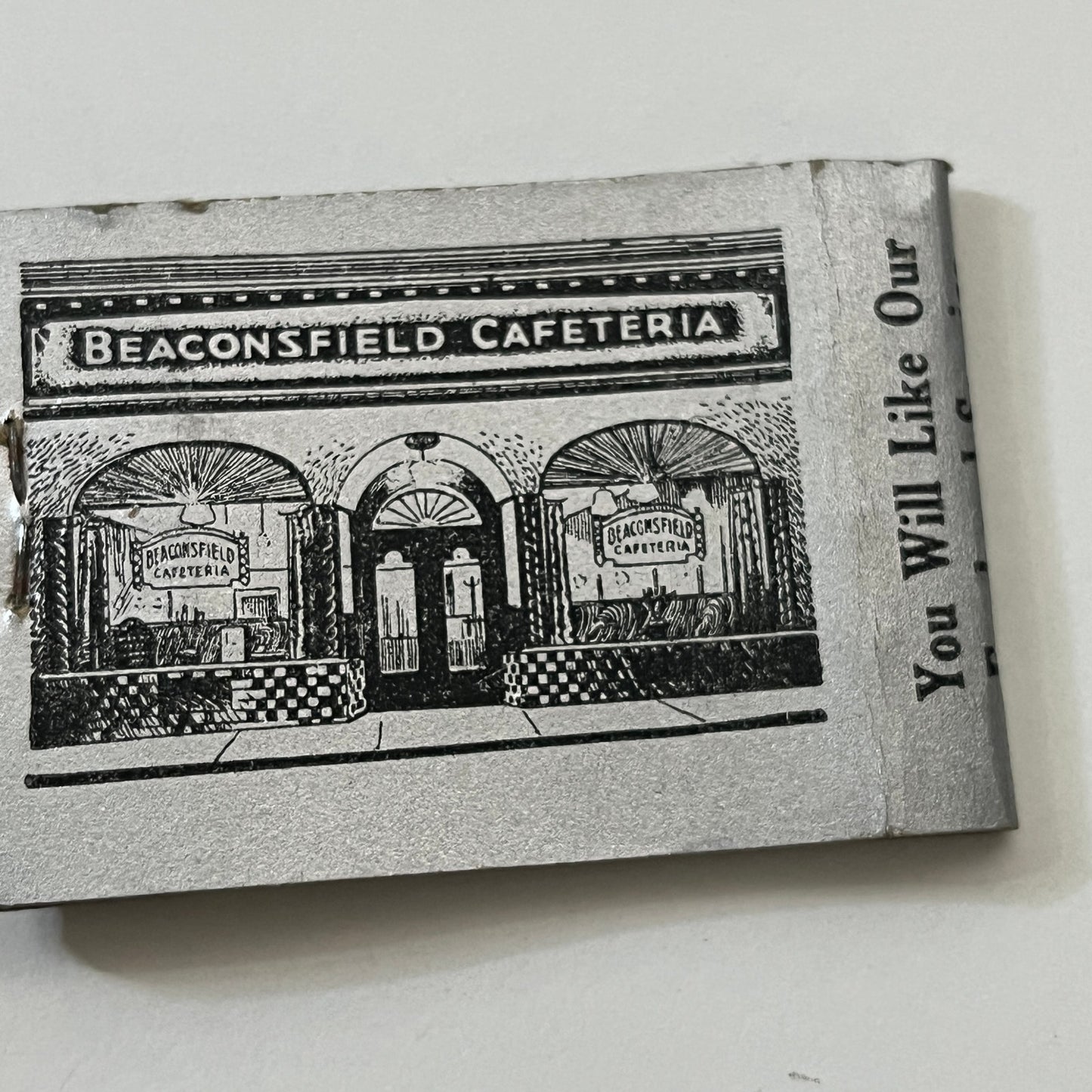 Beaconsfield Cafeteria Washington Square Brookline MA Matchbook Cover TB6-MB1-3