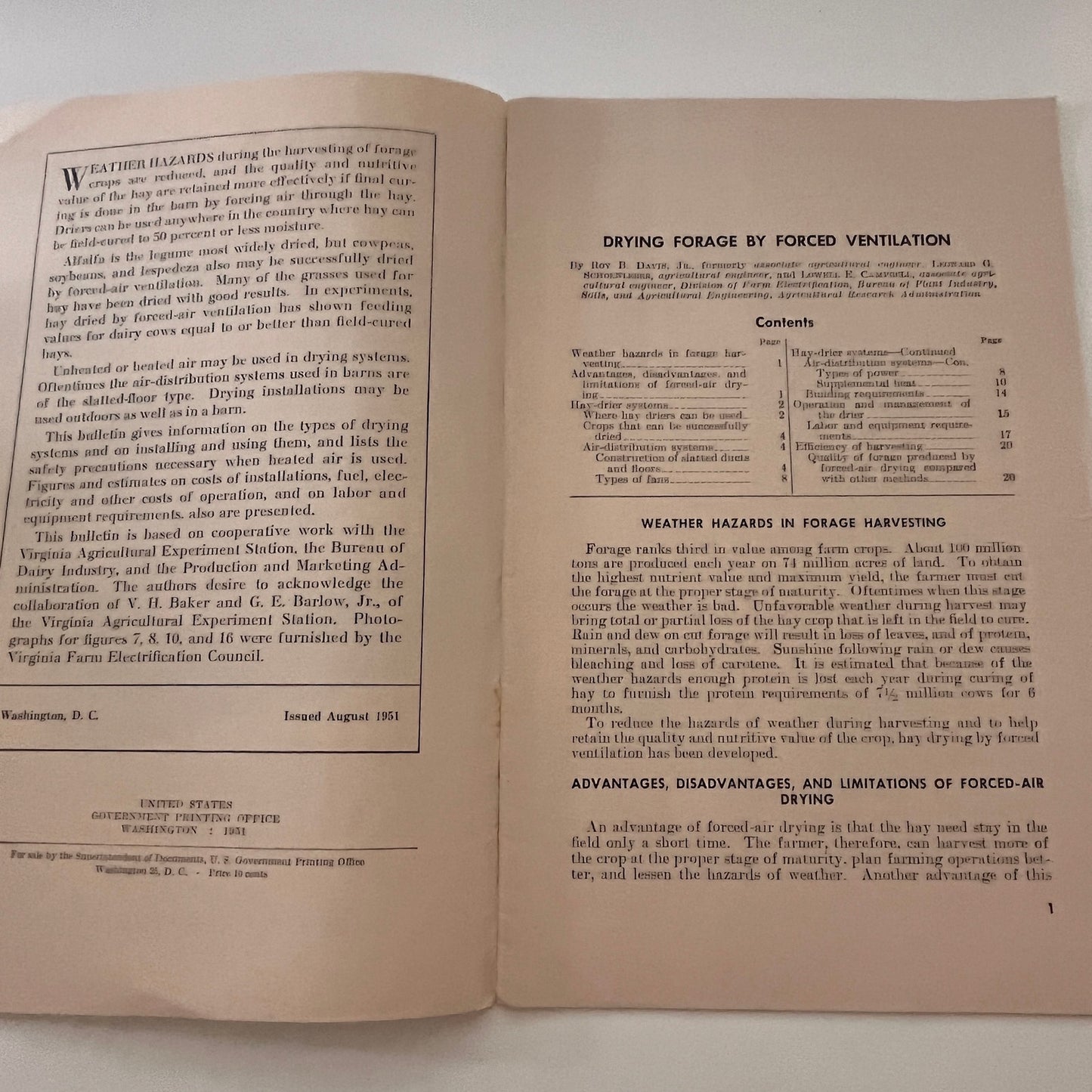 Drying Forage by Forced Ventilation 1951 USDA Farm Bulletin TK2-XB5