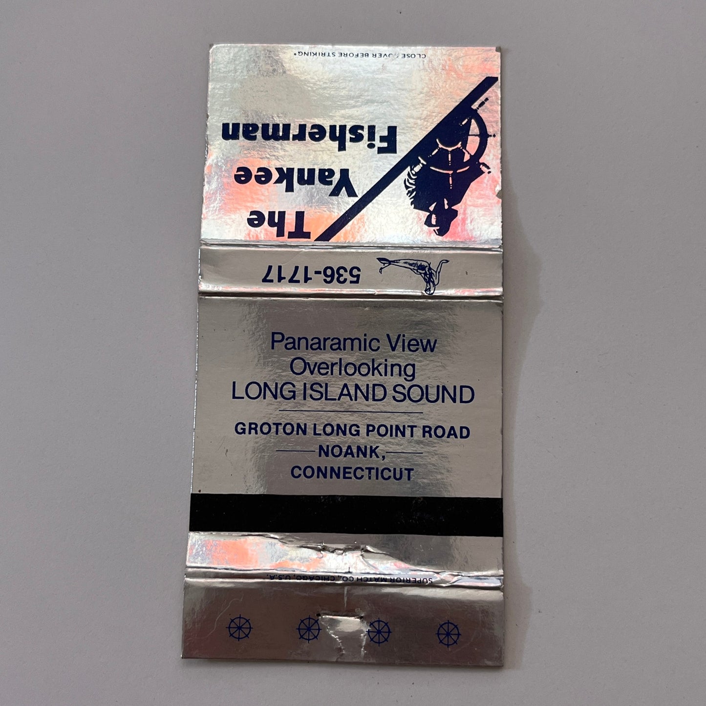The Yankee Fisherman Groton Long Point Road Noank CT Matchbook Cover TB6-MB1-9