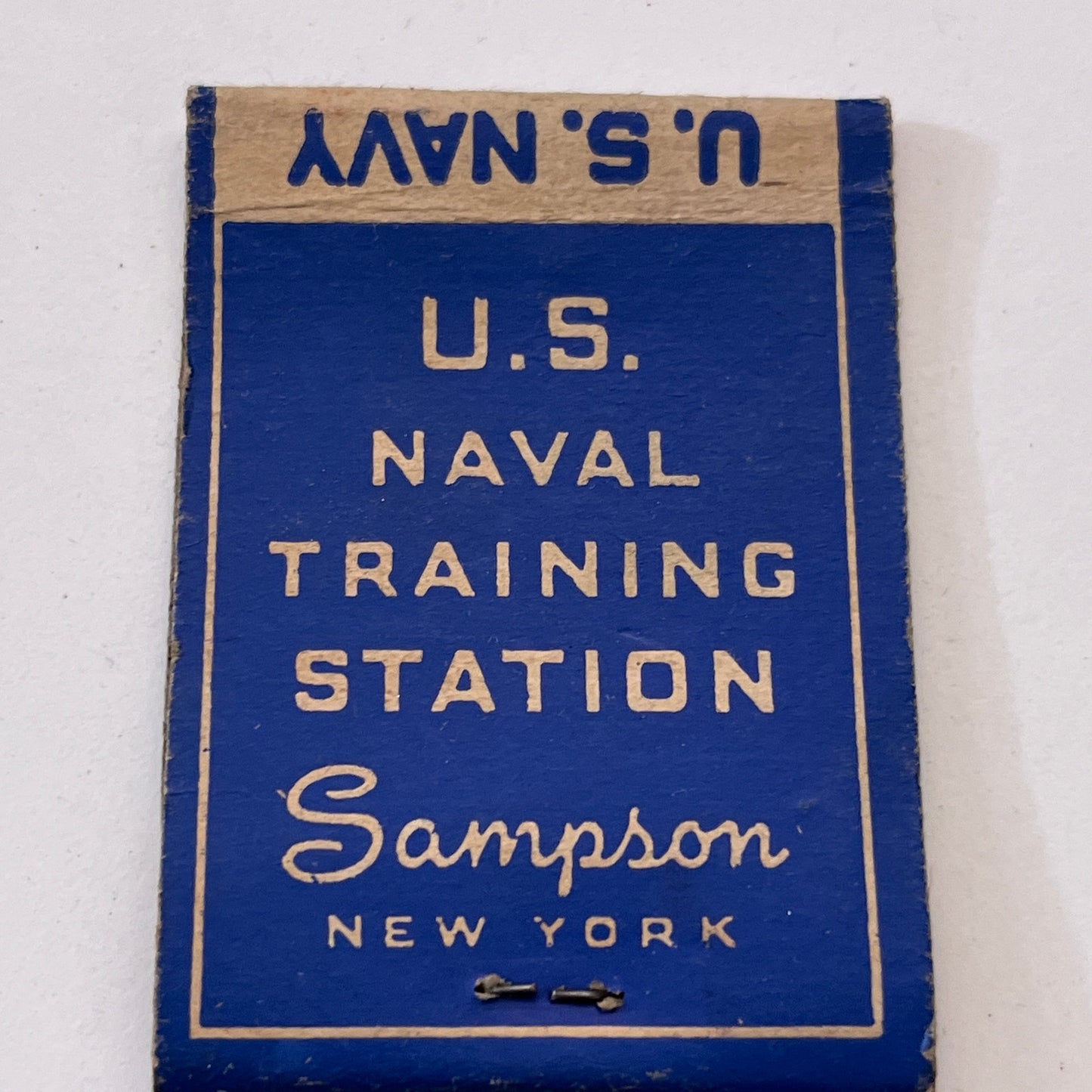 US Naval Training Station Sampson New York Vintage Matchbook Cover TB8-MB3-7