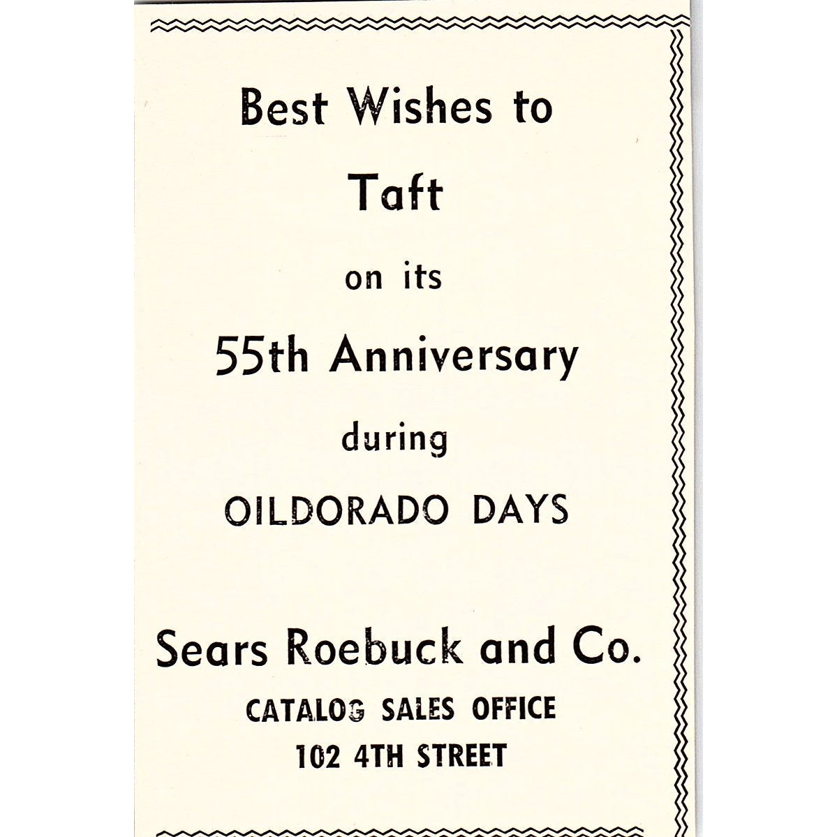 Crocker Citizens National Bank, Sears Roebuck and Co - Taft CA 1965 Ad AF8-M5