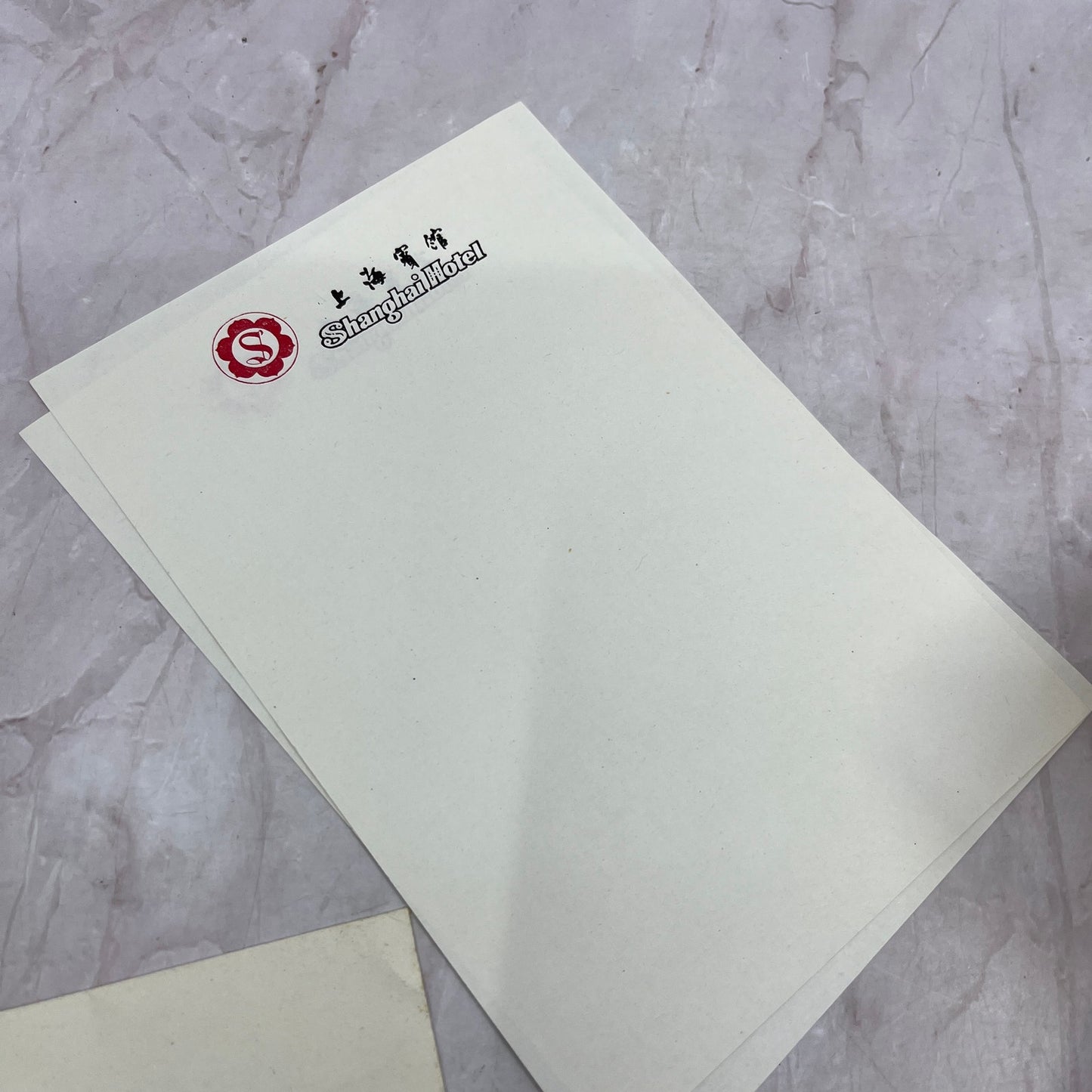 Vintage Shanghai Hotel Stationary and Envelope Lot TJ5-EL