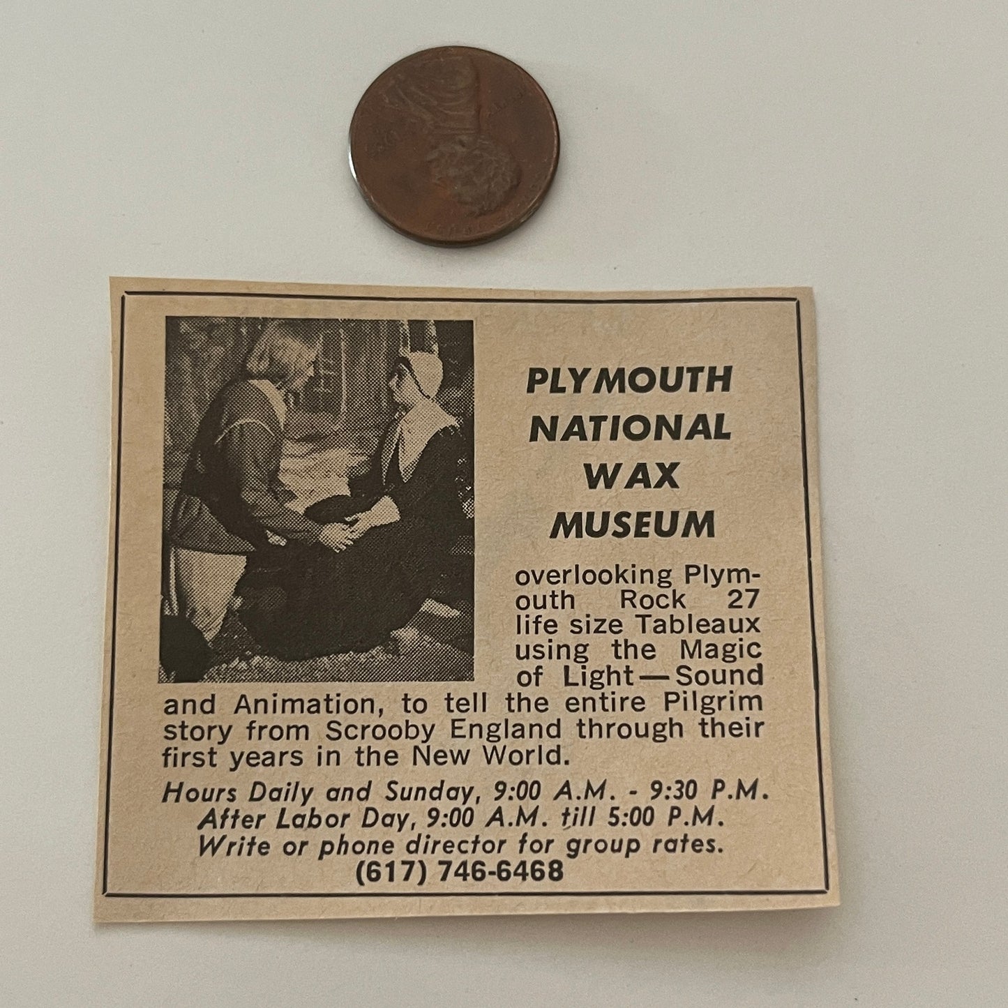 Plymouth National Wax Museum Tableaux Boston MA 1971 Magazine Ad SAG4-S14