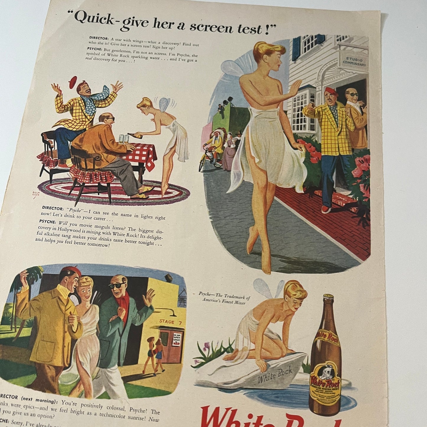 1946 White Rock Sparkling Water Psyche Advertisement V1-8