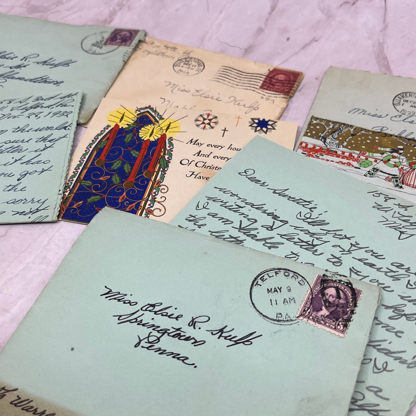 c1930 Group of Letters & Cards to Elsie Kulp Richlandtown Doylestown PA Ai5-PCL