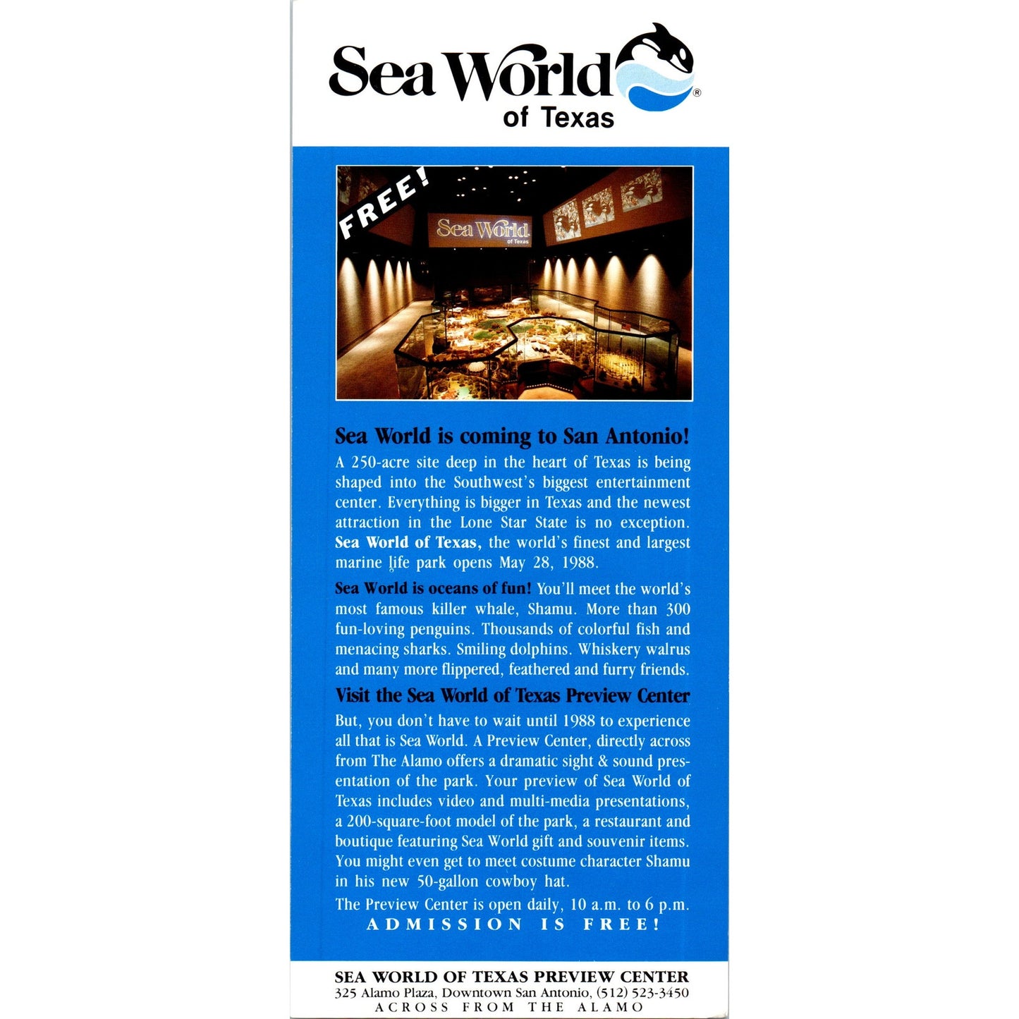 1980s Seaworld of Texas Opens May 1988 Promo Leaflet San Antonio TF4-BC