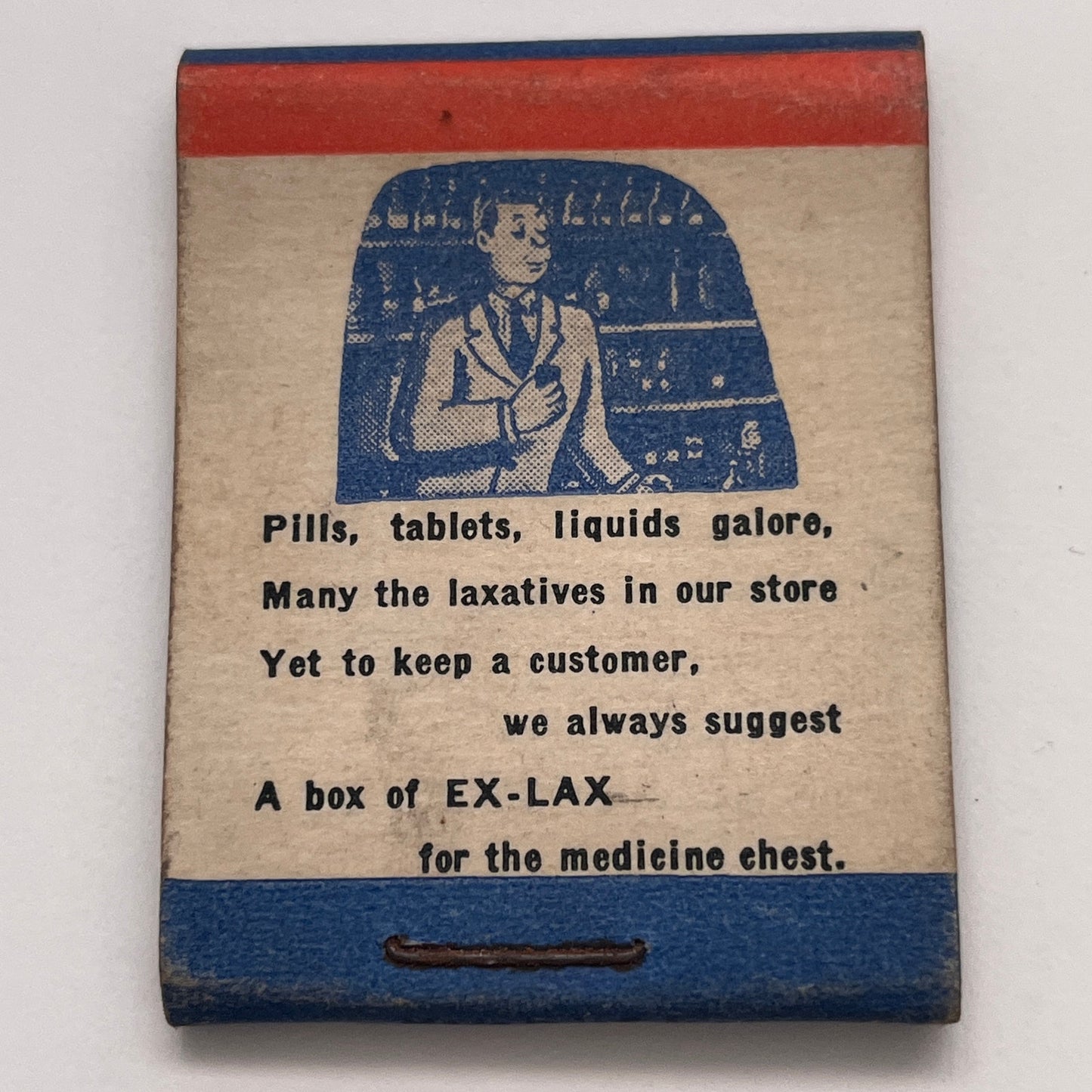 Ex-Lax Chocolate Flavored Laxative Vintage Matchbook Cover TB8-MB-7