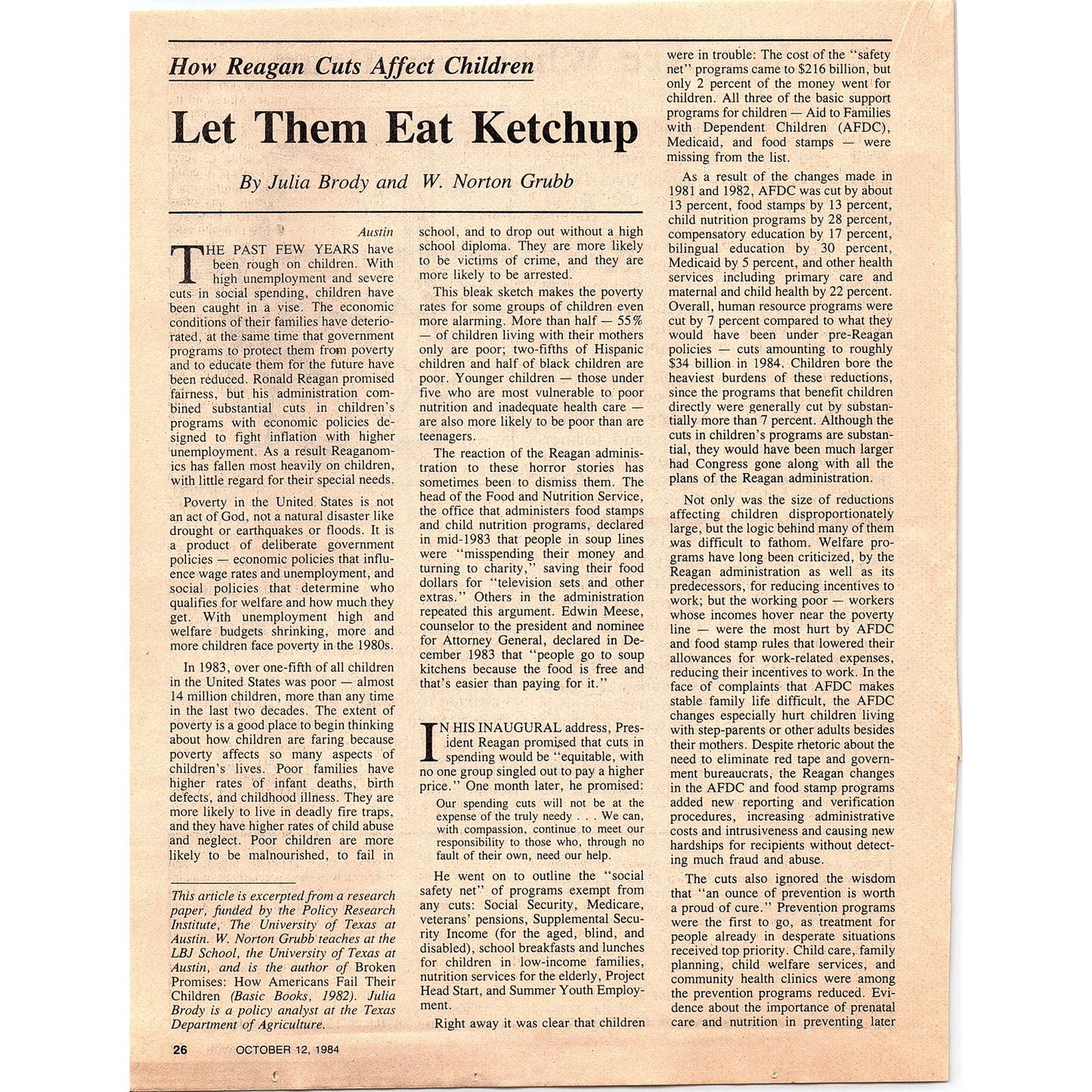 The Texas Observer Dan Hubig Art Austin Texas 1984 Ad AF6-9