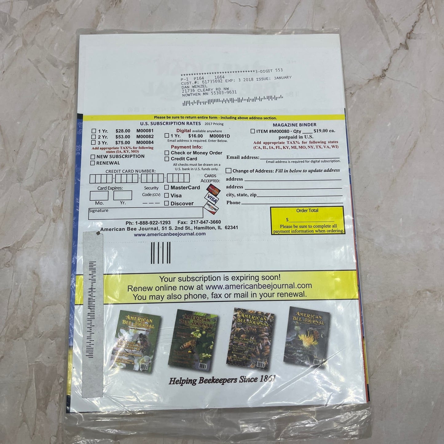 2018 Jan American Bee Journal Magazine Bees Beekeeping Honey M8