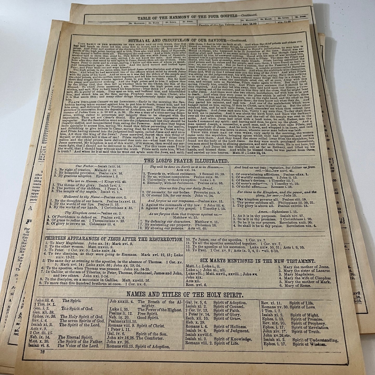 Chronological and Other Valuable Tables of the Bible 1892 Book Engravings TK2