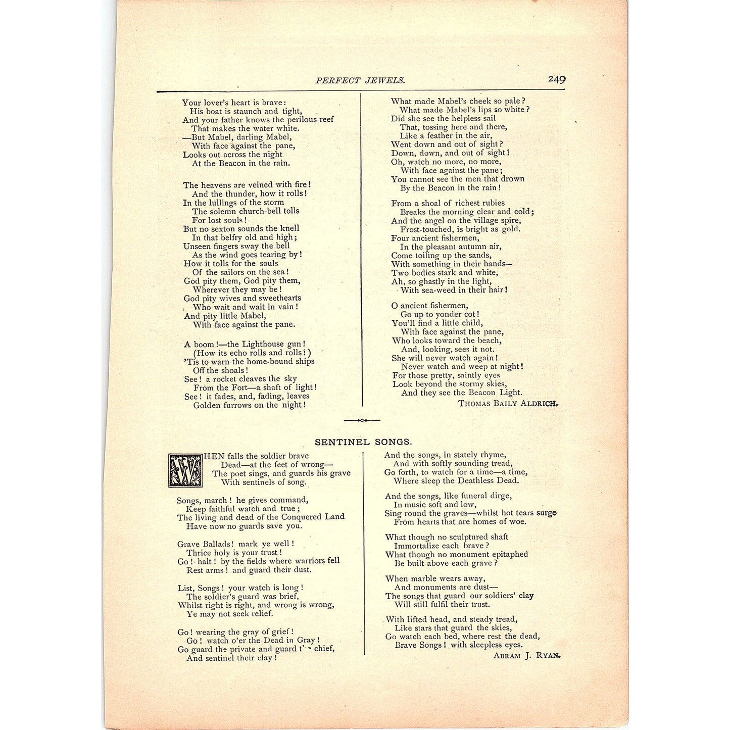 The Face Against the Pane Aldrich, In The Harbor Sims 3 Pages 1884 Poem TA5-CJ-4