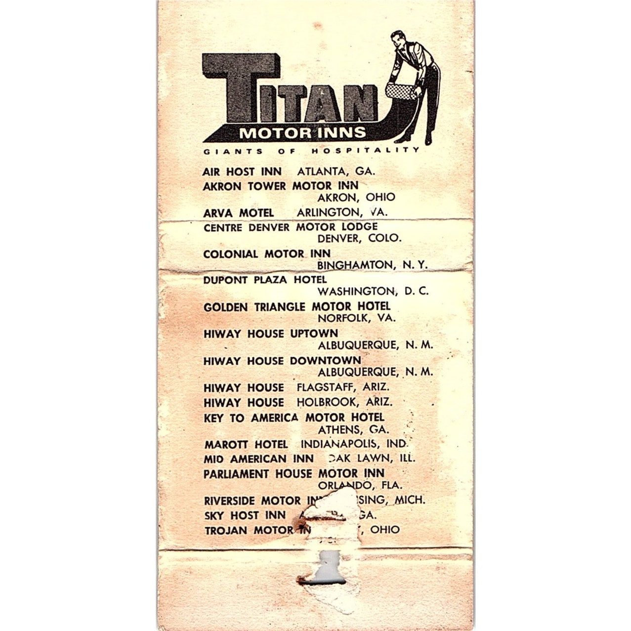 Trojan Motor Inn Troy OH Vintage Matchbook TB6-MB2-12