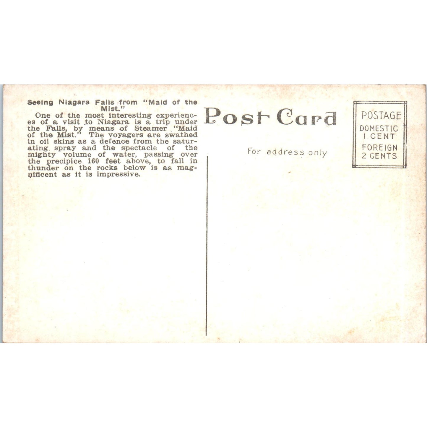 c1910 Maid of the Mist Steel Arch Bridge Niagara Falls Original Postcard PC10