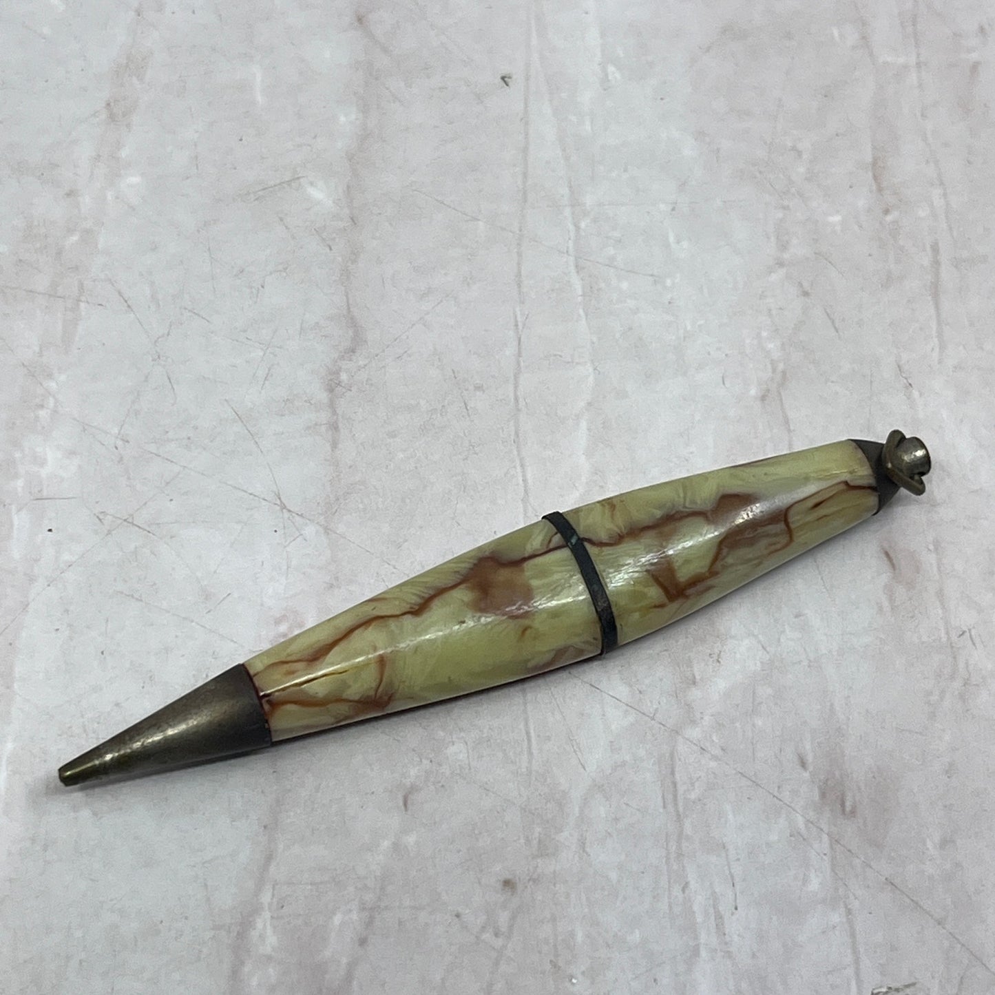 Small Marbled Celluloid Vintage Mechanical Pencil SB8-Y2