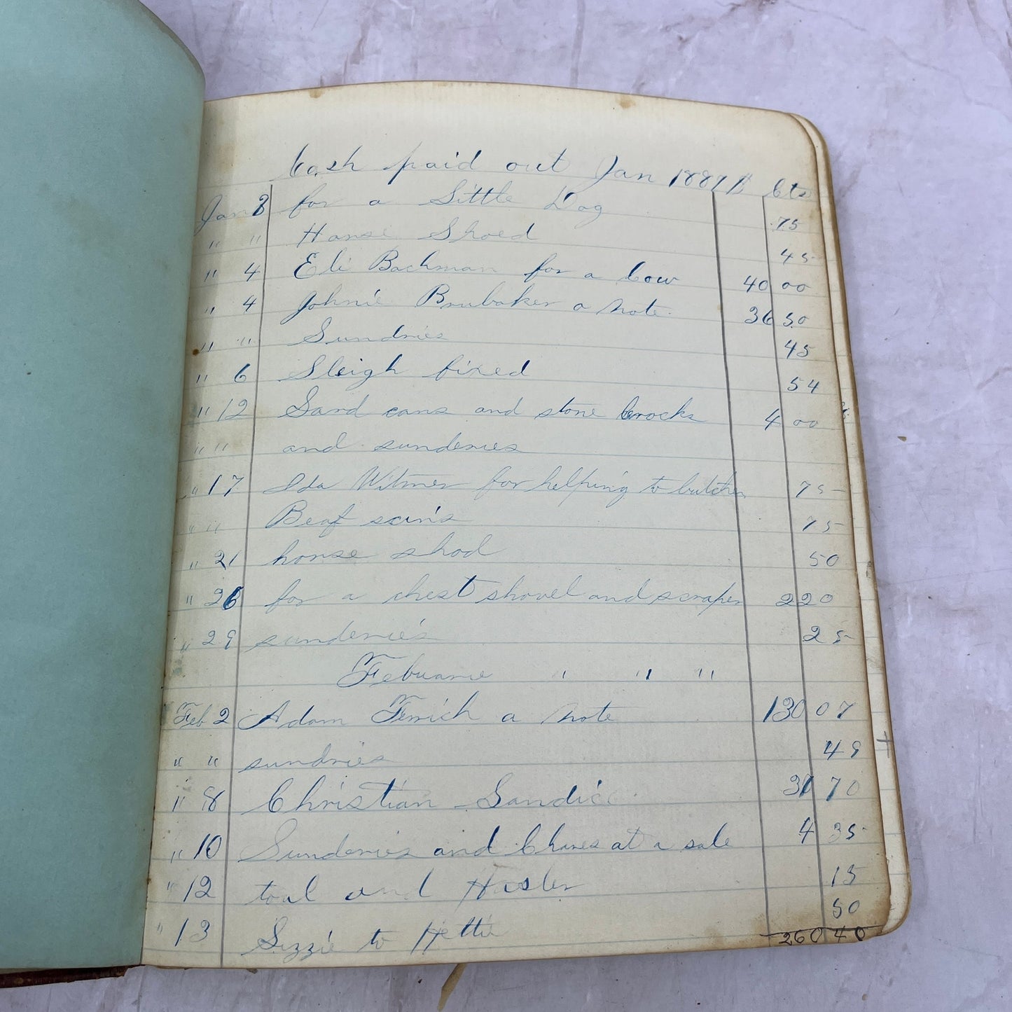 Lot of 1800s Log Books J.E. Witmer II, Ross Witmer TH9