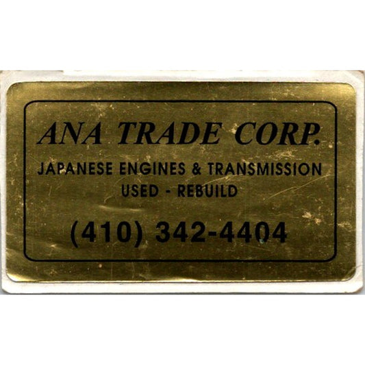 Vintage Ana Trade Corp Japanese Engine & Transmission Sticker Baltimore TB7-BC17