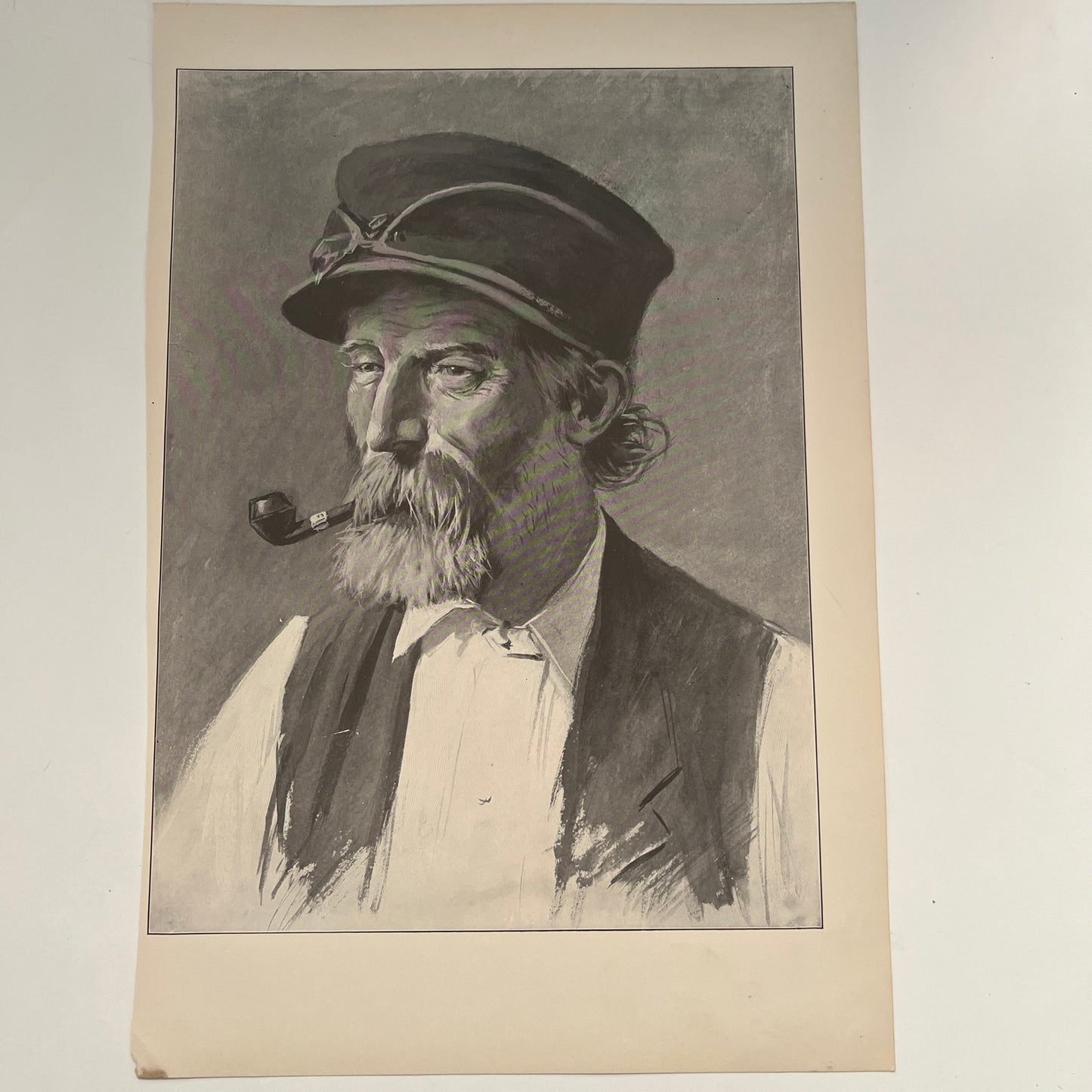 Uncle Billy Wood - Portrait - Original 1904 A.B. Frost Art Print V26-4