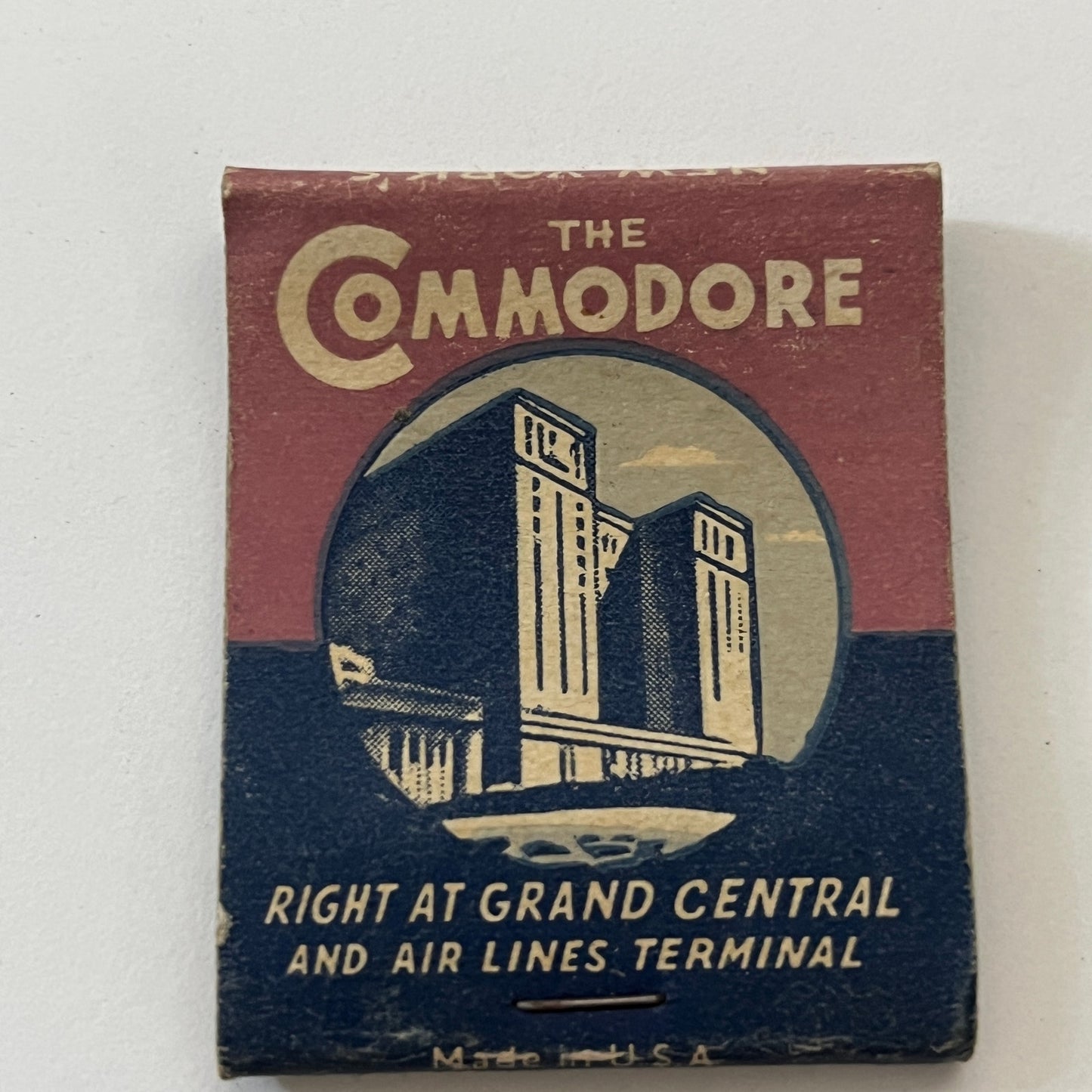 The Commodore Hotel Grand Central Terminal NY Vintage Matchbook Cover TB6-MB1-2