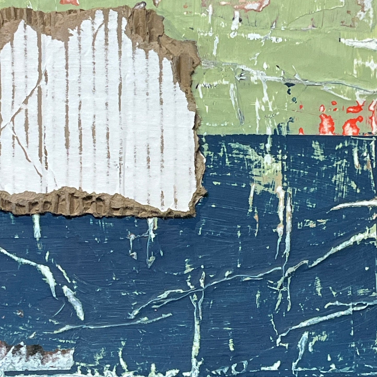 Original Mixed Media Modern Art Collage Painting 11x14 "Pardon"